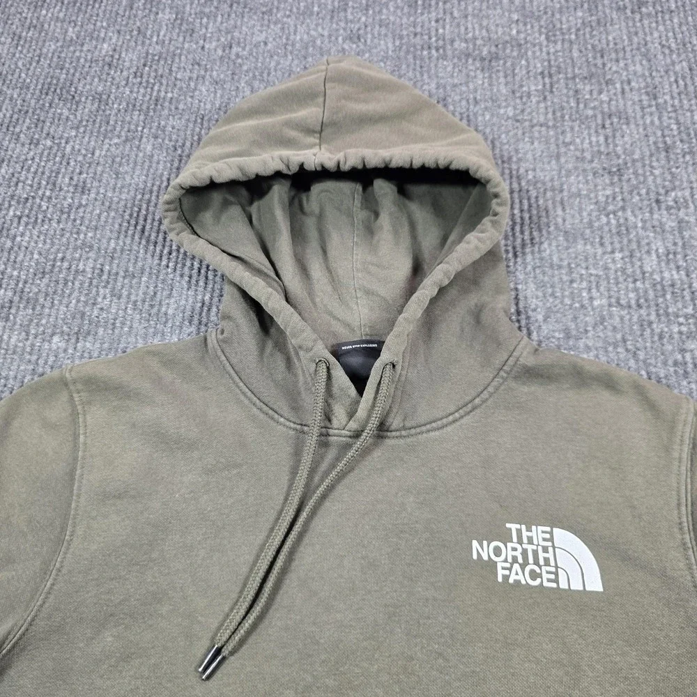 The North Face‎ Hoodie Mens Small Green Pullover Sweatshirt Logo Fleece